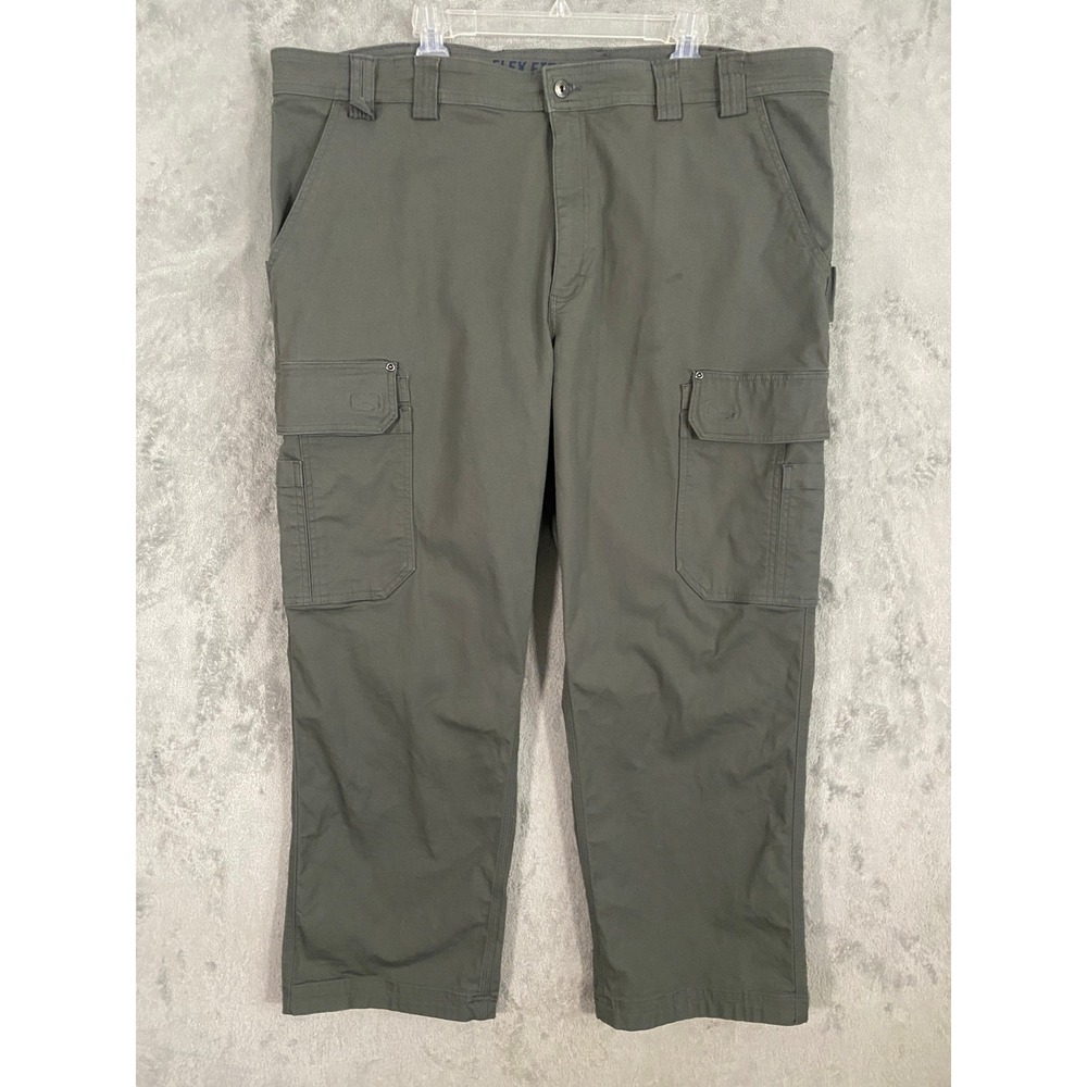 Duluth Trading Co Cargo Pants 44x30 Green Flex Fire Hose Relaxed Work Utility
